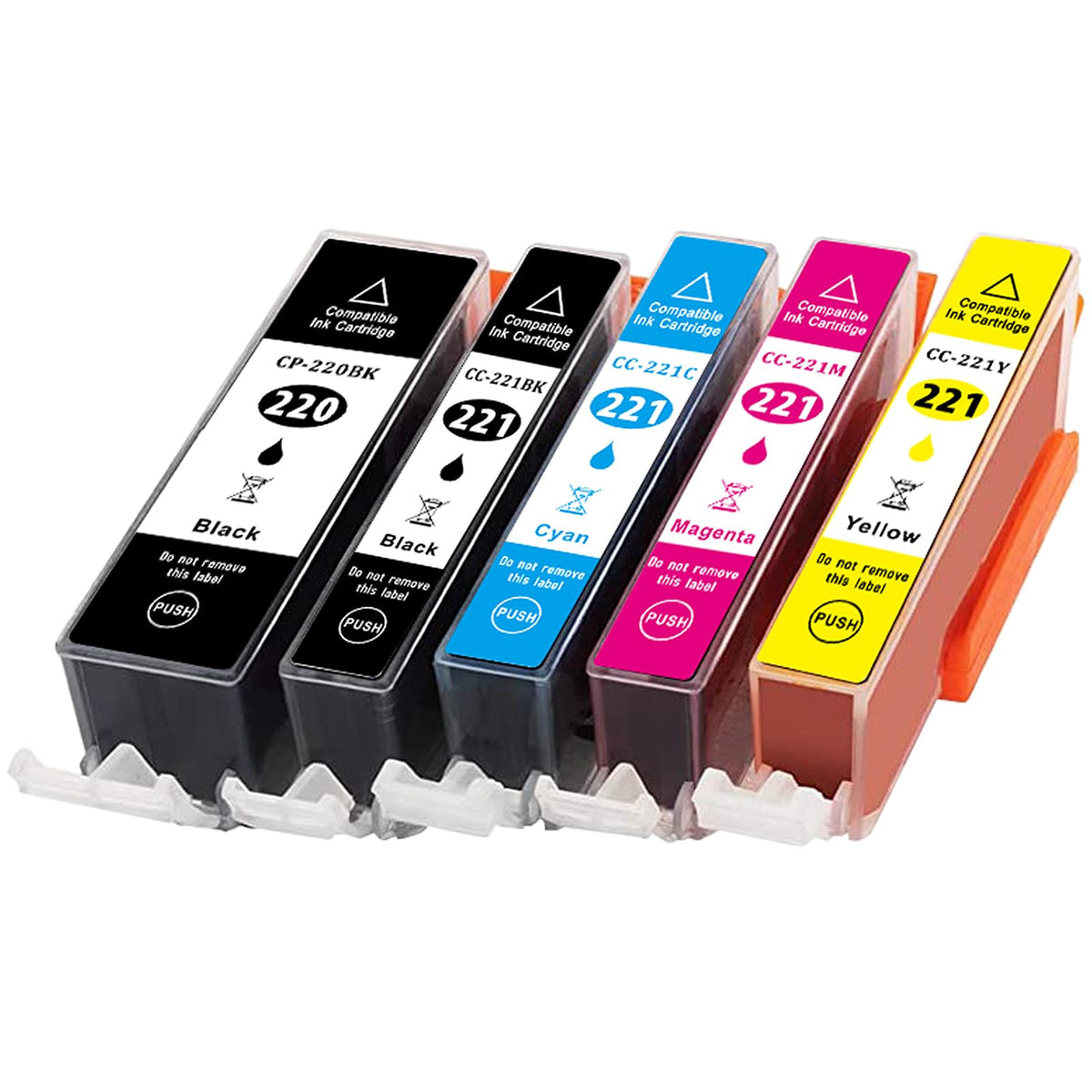 220 221 Ink Cartridges Black Color Compatible for Canon mx870 Printer Ink Cartriges PGI-220 CLI-221 PGI220 CLI221, use with Canon MX870 MX860 MP620 MP640 MP990 MP560 iP3600 iP4600 iP4700 Printers