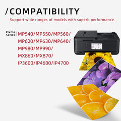 220 221 Ink Cartridges Black Color Compatible for Canon mx870 Printer Ink Cartriges PGI-220 CLI-221 PGI220 CLI221, use with Canon MX870 MX860 MP620 MP640 MP990 MP560 iP3600 iP4600 iP4700 Printers