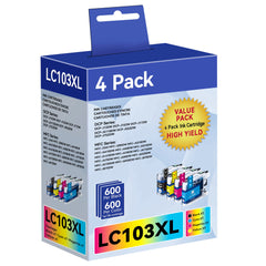 LC103 Ink Cartridges Replacement for Brother LC103 XL LC101 LC-103XL LC103XL LC103BK LC103C LC103M LC103Y to use with MFC-J870DW MFC-J6920DW MFC-J6520DW MFC-J450DW MFC-J470DW MFC-J470DW