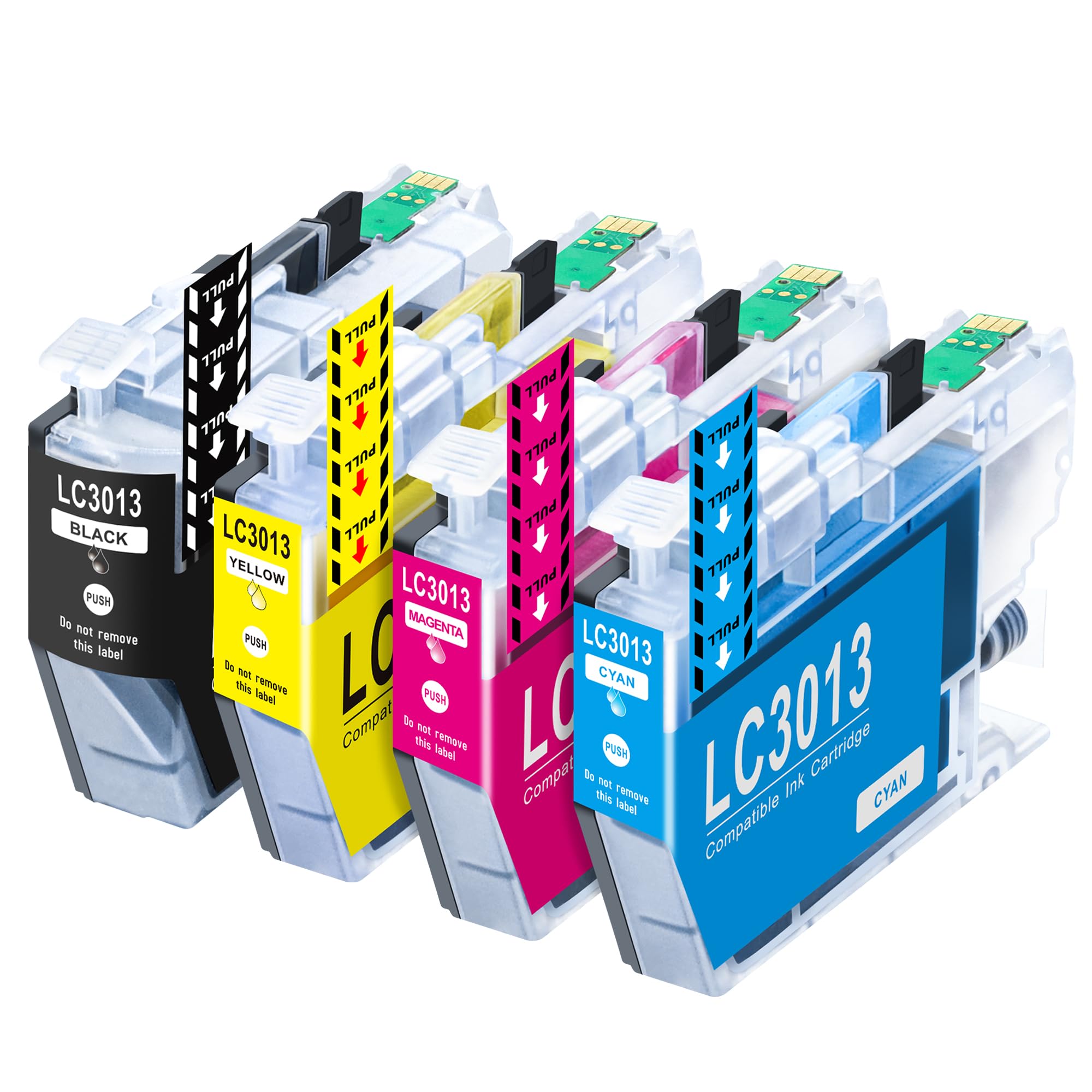 LC3013 Ink Cartridges BK/C/M/Y High Yeild Compatible for Brother Ink Cartridges MFC-J497DW MFC-J491DW MFC-J895DW MFC-J690DW, LC3013BK LC3011 LC3011BK LC3011 Ink Cartridges