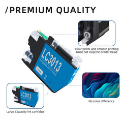 LC3013 Ink Cartridges BK/C/M/Y High Yeild Compatible for Brother Ink Cartridges MFC-J497DW MFC-J491DW MFC-J895DW MFC-J690DW, LC3013BK LC3011 LC3011BK LC3011 Ink Cartridges